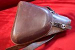 MINT CRISP JAPANESE WWII TYPE 14 NAMBU HOLSTER & SHOULDER STRAP, RARE NICKLE PLATED FITTINGS TOO!