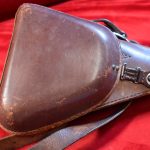 MINT CRISP JAPANESE WWII TYPE 14 NAMBU HOLSTER & SHOULDER STRAP, RARE NICKLE PLATED FITTINGS TOO!