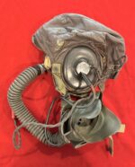ORIGINAL US WWII ARMY AIR FORCE 1944 LEATHER FLIGHT HELMET WITH A14 OXYGEN MASK DATED 1944, STILL IN THE ORIGINAL BOX!