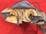 ORIGINAL US WWII ARMY AIR FORCE 1944 LEATHER FLIGHT HELMET WITH A14 OXYGEN MASK DATED 1944, STILL IN THE ORIGINAL BOX! - Image 3