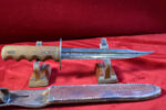 US WWII VERY RARE FIGHTING KNIFE MADE FROM A PATTON SABER WITH SCABBARD!