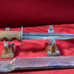 US WWII VERY RARE FIGHTING KNIFE MADE FROM A PATTON SABER WITH SCABBARD!