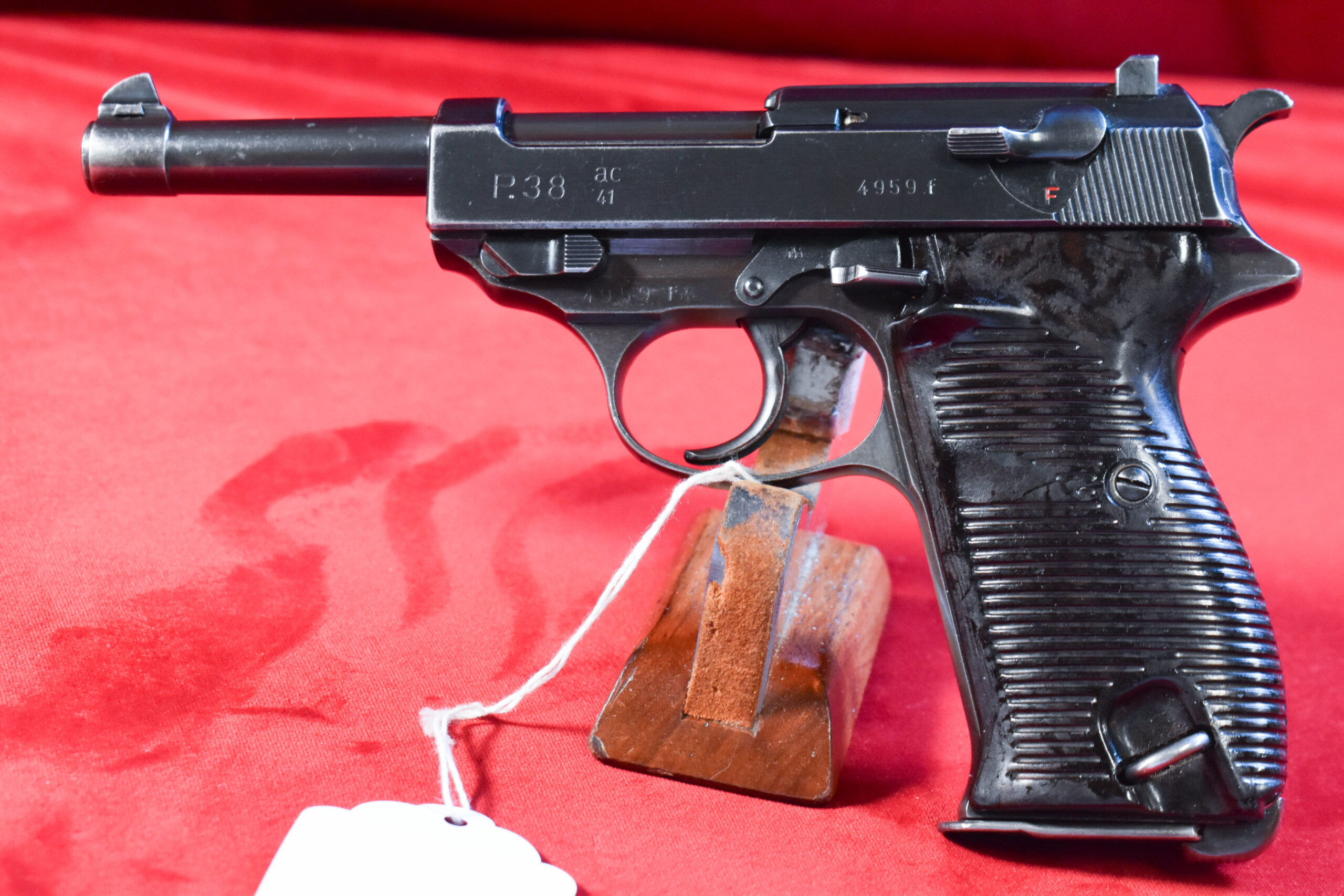 russell-1 WED JUL 29, WELL DOCUMENTED, VET WAR TROPHY, WALTHER ac 41 P.38 PISTOL, 2nd VARIATION, VERY CHOICE EXAMPLE WITH SOME NAZI SWAG TOO! - Image 1