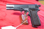 SOLD TOP SHELF NAZI OCCUPATION FN HIGH POWER PISTOL, FIXED SIGHT, “b” BLOCK, MID 1944 PRODUCTION, MINT SHARP!