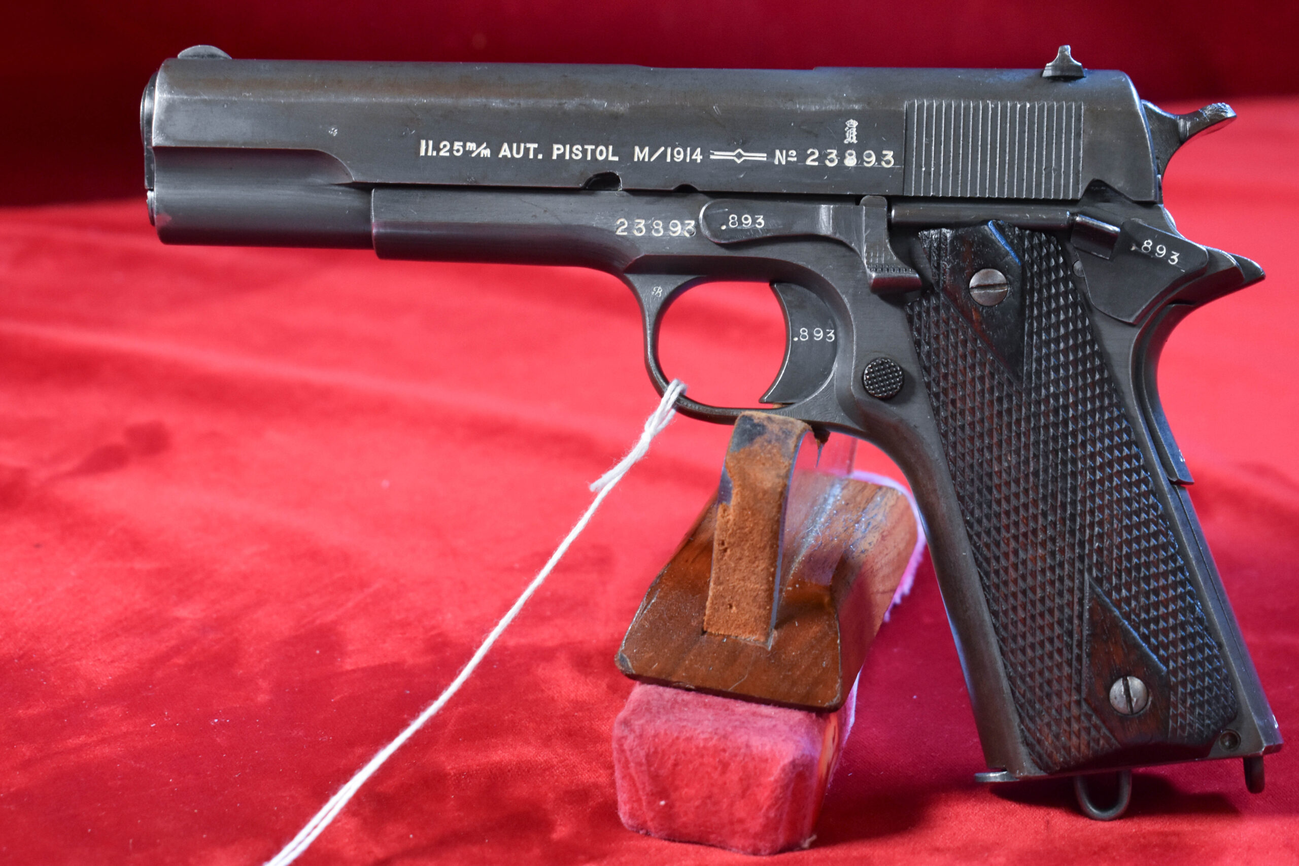 41norwegan-1 TUE SEPT 29, RARE 1941 NAZI OCCUPATION M1914 NORWEGIAN COLT 1911, PISTOLE P14 (n), ALL MATCHING & NICE! - Image 1