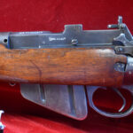 WED SEPT 30, EARLY PRODUCTION 1942 SAVAGE MADE No.4 MkI LEE ENFIELD RIFLE, LEND LEASE MARKED, NON IMPORT WITH BAYONET