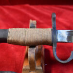 JAPANESE WWII TYPE 30 BAYONET, KOKURA ARSENAL, BRIGHT BLADE, SOLDIER WRAPPED HANDLE NICE WITH FROG TOO!