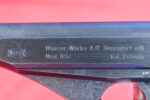 MON OCT 19, EXCEPTIONAL MAUSER HSc PISTOL,1944 3 LINE VARIANT, RARE PLASTIC GRIPS, MILITARY FINISH, E/135 WAFFENAMTED, VERY RARE jhg 44 HOLSTER, MINT FULL RIG! - Image 7