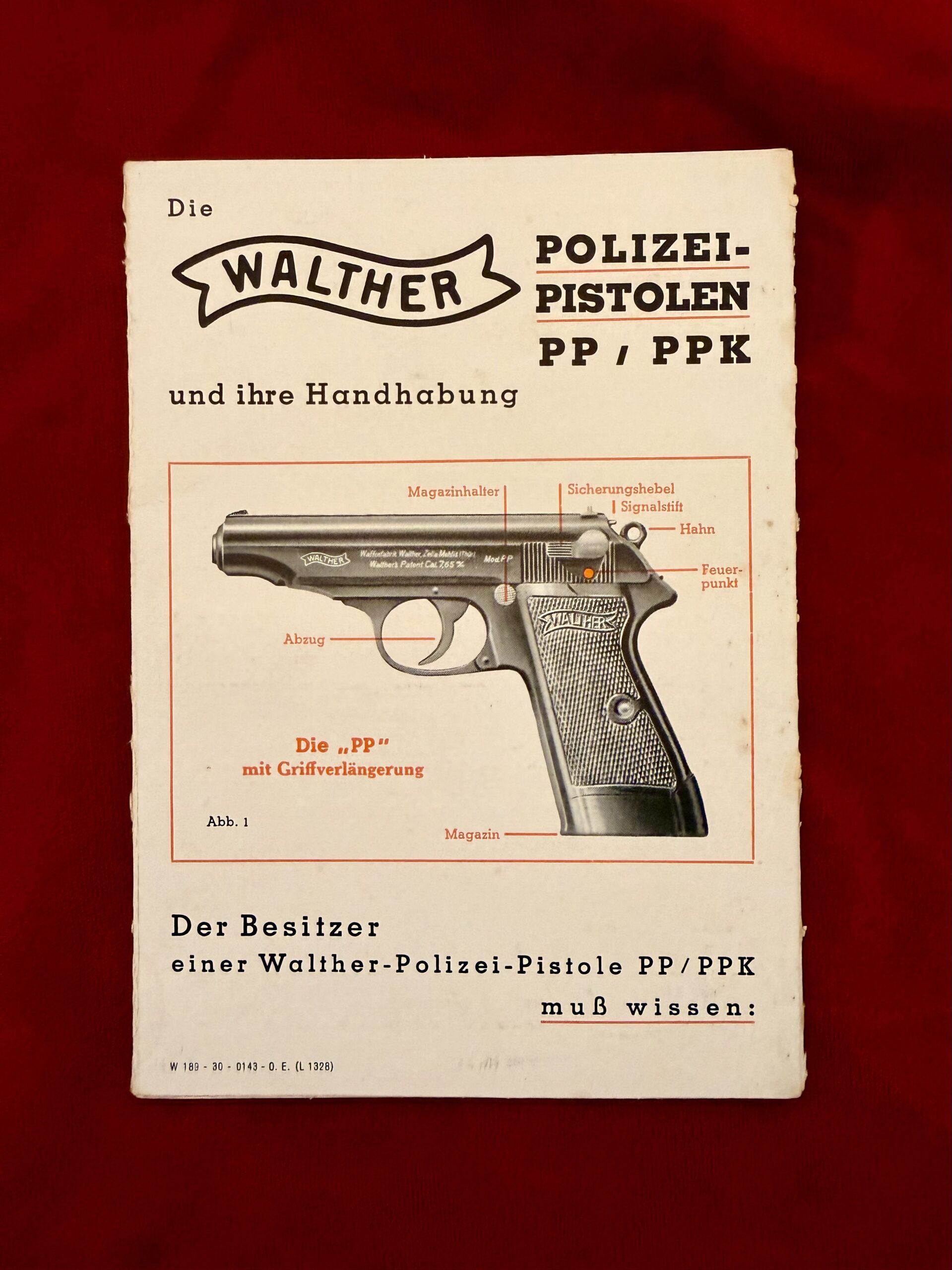 IMG_6345 TUE OCT 13, ORIGINAL & RARE WW2 ERA WALTHER PP/PPK POLICE OWNERS MANUAL - Image 1