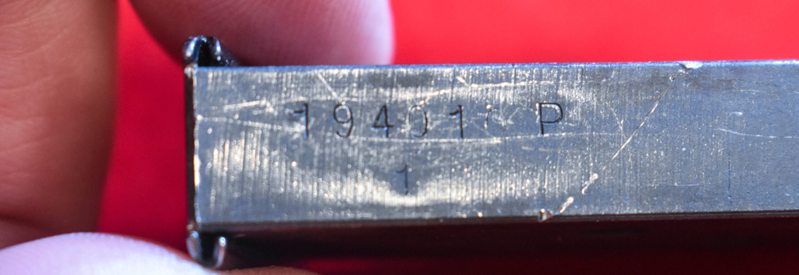 SSPPMAG-1 ORIGINAL GERMAN WWII RSHA/SS SPINE NUMBERED WALTHER PP MAGAZINE, RARER THAN HEN'S TEETH! - Image 1
